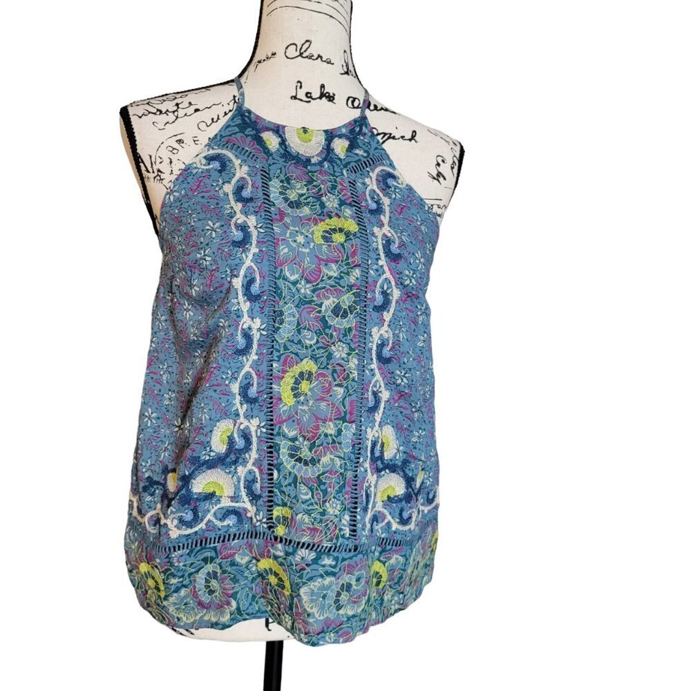 Anthropologie Akemi & Kin Embroidered Tank Floral Top - Size 0
